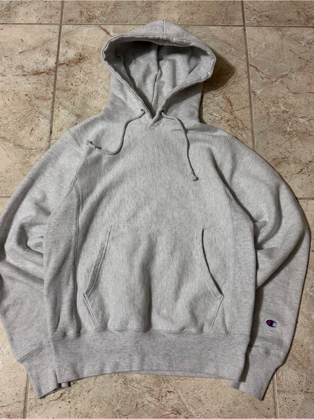 Gray Champion Reverse Weave Hoodie in a size XS.